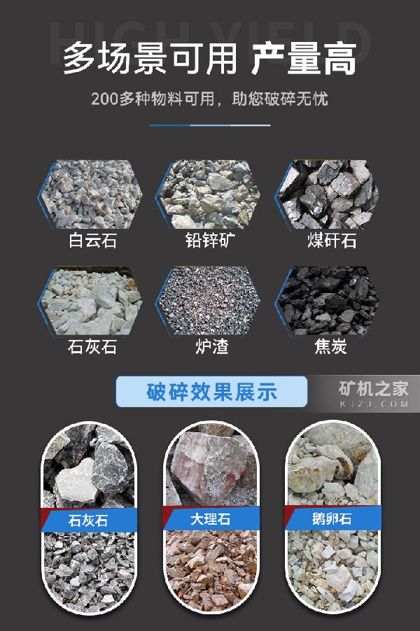 履帶移動(dòng)破碎站適用物料