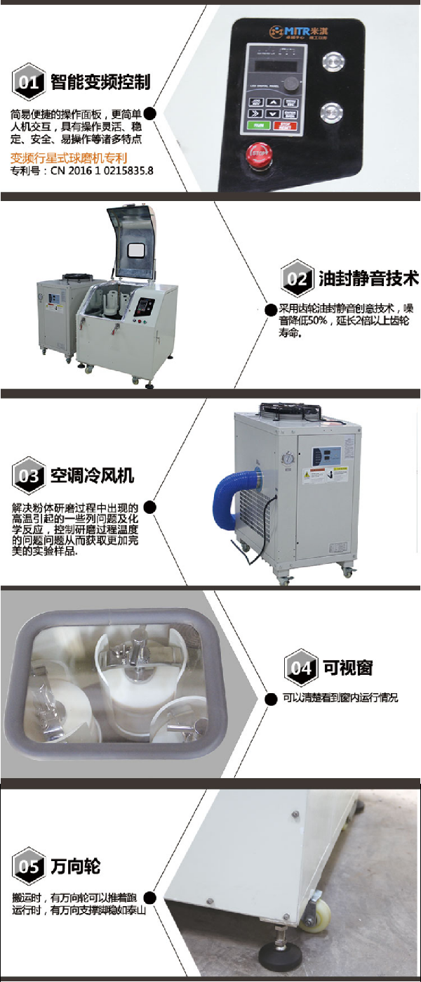 米淇冷風行星球磨機展示