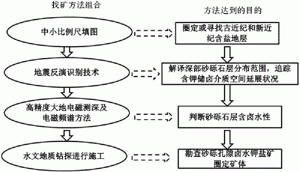 一種盆地區(qū)深層鹵水鉀鹽或鋰鹽礦勘探方法與流程