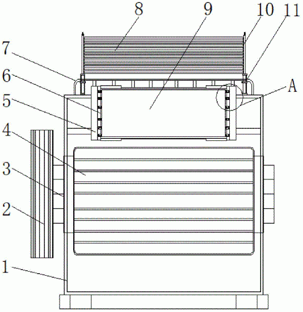 礦山用具有防飛濺結構的軋石機的制作方法