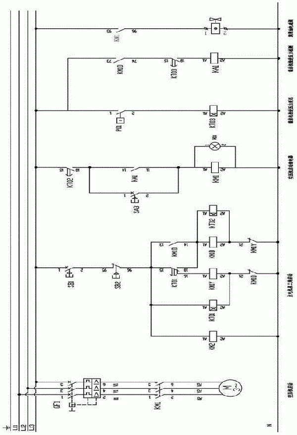 鑿巖臺車空壓機(jī)啟停保護(hù)控制電路的制作方法