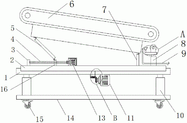 具有調(diào)節(jié)功能的皮帶輸送機(jī)