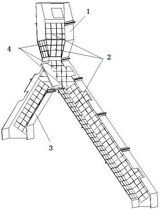 皮帶輸送機用漏斗及溜槽結構