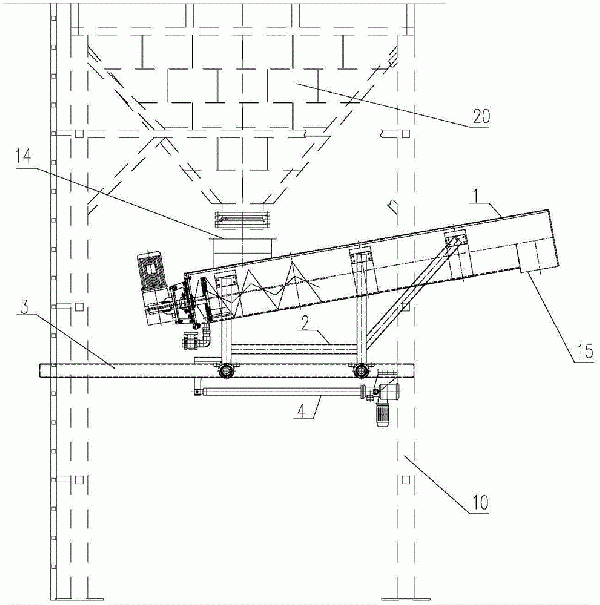 用于污泥料倉出料的可移動式螺旋輸送機