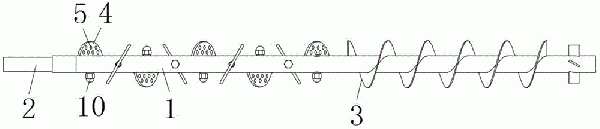 螺旋輸送機(jī)用具有攪拌機(jī)構(gòu)的螺旋葉片桿