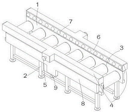 防偏移的滾筒輸送機(jī)