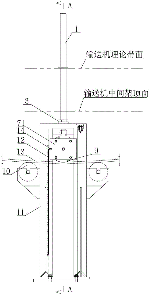 可逆帶式輸送機中部螺旋拉緊裝置