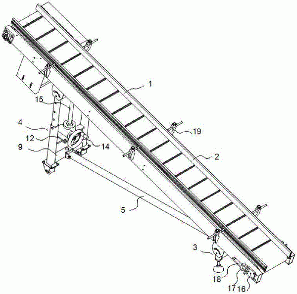 高度可調(diào)節(jié)的爬坡輸送機(jī)構(gòu)