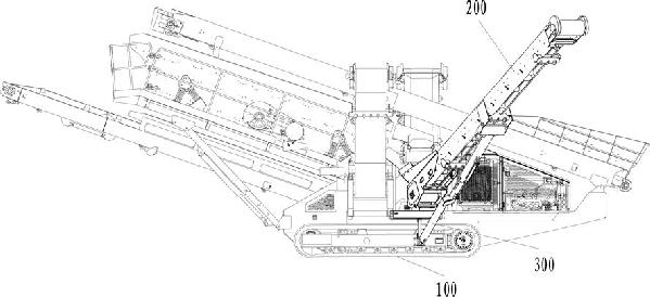 履帶式篩分站及其大料輸送機(jī)升降和旋轉(zhuǎn)機(jī)構(gòu)