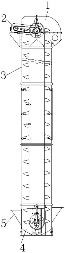 具有防堵塞結(jié)構(gòu)的斗式提升機(jī)