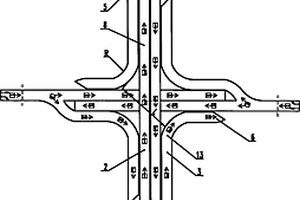 右轉(zhuǎn)和直行暢通的四個(gè)獨(dú)立“Y”字形分叉橋的組合橋