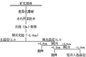 差異化爆破水力開(kāi)采細(xì)網(wǎng)脈稀土礦化巖石的方法