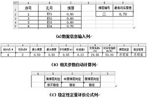 利用Excel軟件進(jìn)行煤層穩(wěn)定性定量評價的方法