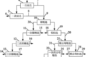 選金尾礦綜合回收鐵、鉬、絹云母的工藝