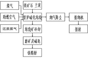 難選低品位鐵礦石豎爐配加蘭炭磁化焙燒工藝