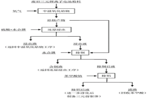 廢舊三元鋰離子電池粉料的處理方法