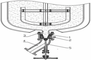 黃金濕法還原反應(yīng)釜底部的圓錐內(nèi)環(huán)曝氣氧化裝置