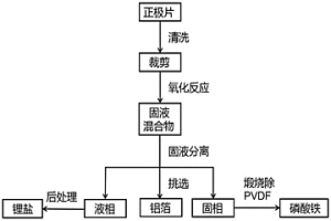 從磷酸鐵鋰廢舊電池中回收得到高純磷酸鐵的方法