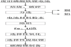廢舊磷酸鐵鋰電池中鋰的選擇性回收方法