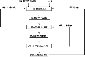 稀土分離用萃取劑的在線皂化與除Ca2+的方法