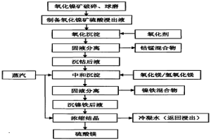 從氧化鎳礦回收鎳鈷鐵錳鎂的方法