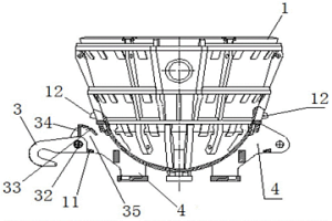 帶活動(dòng)翻鉤的冶金容器及傾翻機(jī)構(gòu)