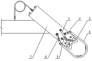 導(dǎo)電橫臂本體與電極夾頭水冷管路的連接結(jié)構(gòu)