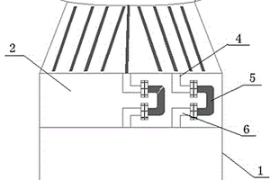 煉鋼轉(zhuǎn)爐爐身U型金屬軟管連接結(jié)構(gòu)