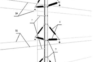 內(nèi)側(cè)豎直接地引下線的復(fù)合材料桿塔