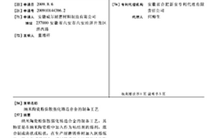 納米陶瓷粉彌散強化鑄造合金的制備工藝