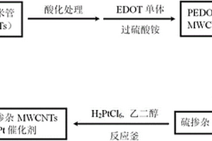 直接甲醇燃料電池硫摻雜碳納米管載Pt催化劑及其制備方法