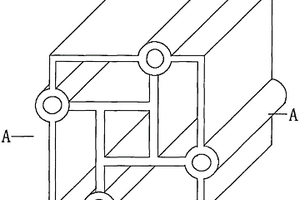 嵌有空心圓柱板的方柱形塑木型材