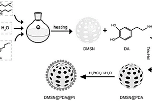 三合一多功能納米材料DMSN@PDA@Pt的制備方法及其應用