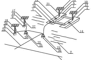 湖中建造打樁光伏發(fā)電與漂浮光伏發(fā)電連接的太陽能電站