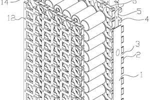 實(shí)現(xiàn)多個(gè)圓柱鋰離子電池匯流的裝置