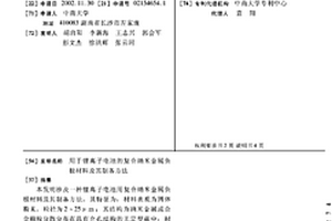 用于鋰離子電池的復合納米金屬負極材料及其制備方法