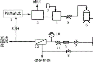 榨菜清洗廢水新型膜法處理與鹽回收的方法