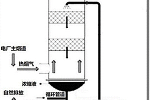 熱煙氣自然排放水循環(huán)的廢水濃縮系統(tǒng)和方法