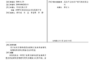 用于處理含染料或重金屬離子廢水的金屬氧化物納米材料及制備方法和用途