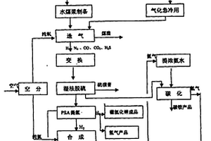 利用水煤漿技術(shù)焚燒高濃度廢水聯(lián)產(chǎn)合成氨方法