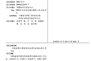 低溫常壓催化氧化處理有機廢水的工藝方法