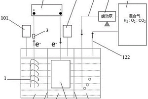 同步實(shí)現(xiàn)廢水處理、CO2固定和微生物蛋白原位合成的微生物電化學(xué)系統(tǒng)裝置及方法
