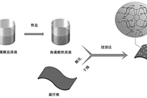 基于海藻酸鐵改性的碳纖維及制備方法與應用