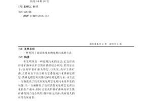 利用工業(yè)固體廢棄物處理污水的方法