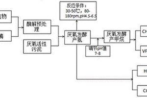 酶解高纖維水生植物聯(lián)產(chǎn)氫氣和甲烷的生物燃氣制備方法