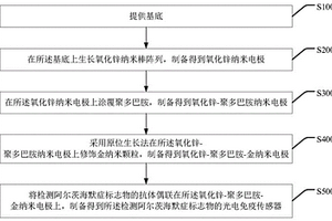 檢測阿爾茨海默癥標志物的光電免疫傳感器及其制備方法與應用