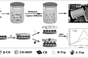 基于環(huán)糊精基MOF手性傳感器的制備方法及其對色氨酸對映體的電化學識別的應用