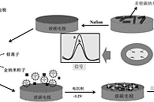 殼聚糖-石墨烯/金納米粒子@碳納米管離子印跡傳感器的制備方法