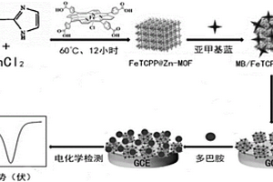 鐵卟啉氯化物/亞甲基藍(lán)@金屬有機骨架復(fù)合材料電極的制備方法和應(yīng)用