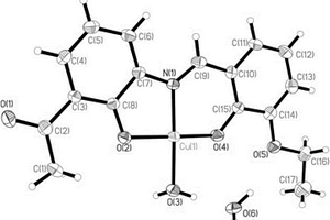 3-乙氧基水楊醛縮-3-氨基-2-羥基苯乙酮席夫堿單核銅配合物及合成方法